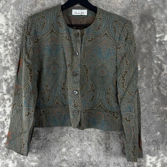 Austin Hill Size 10 Boho Casual Button Blazer Jacket Long Sleeve Round Neck - Picture 1 of 8